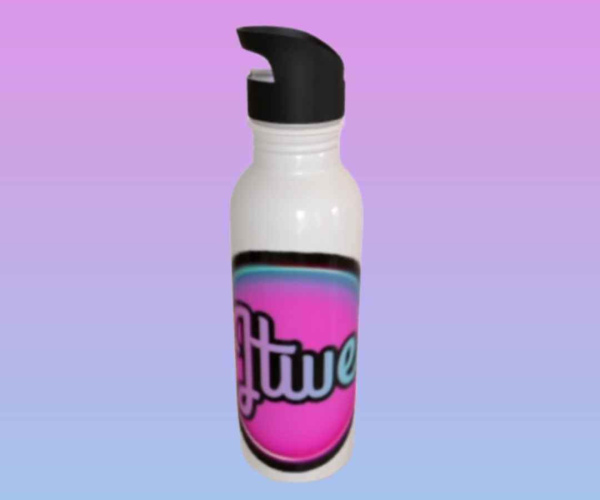 Edelstahl Trinkflasche mit halm